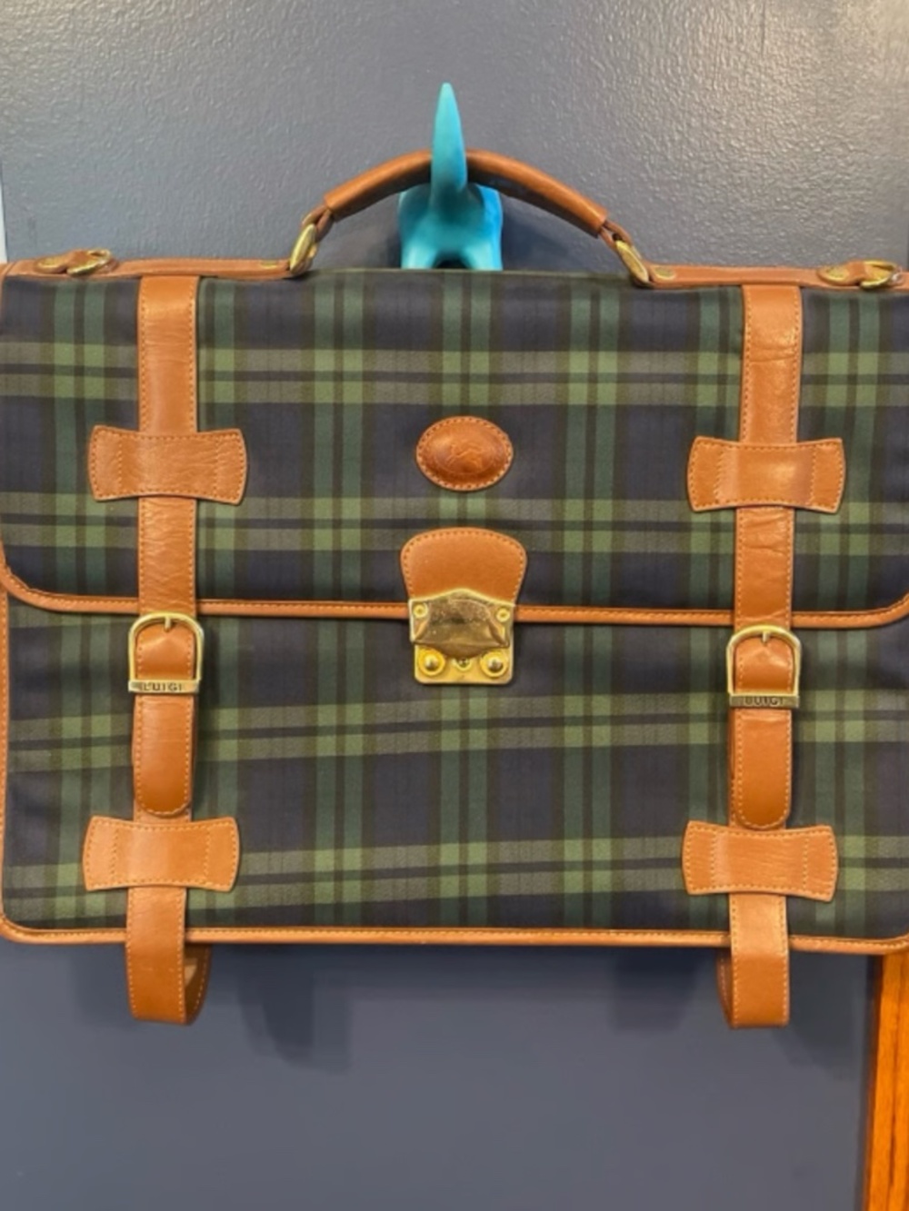 Luigi Plaid Satchel Briefcase
